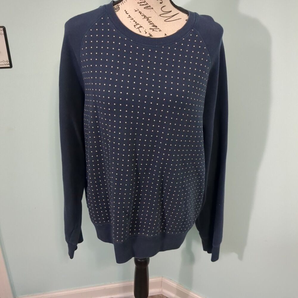 Maide bonobos large mens sweatshirt navy polkadot preppy